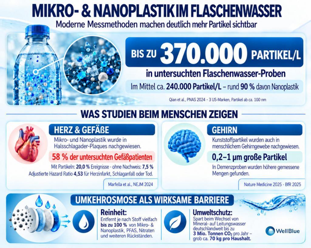 PET vs. Glasflasche: Nano- und Mikroplastik-Belastung in der Übersicht