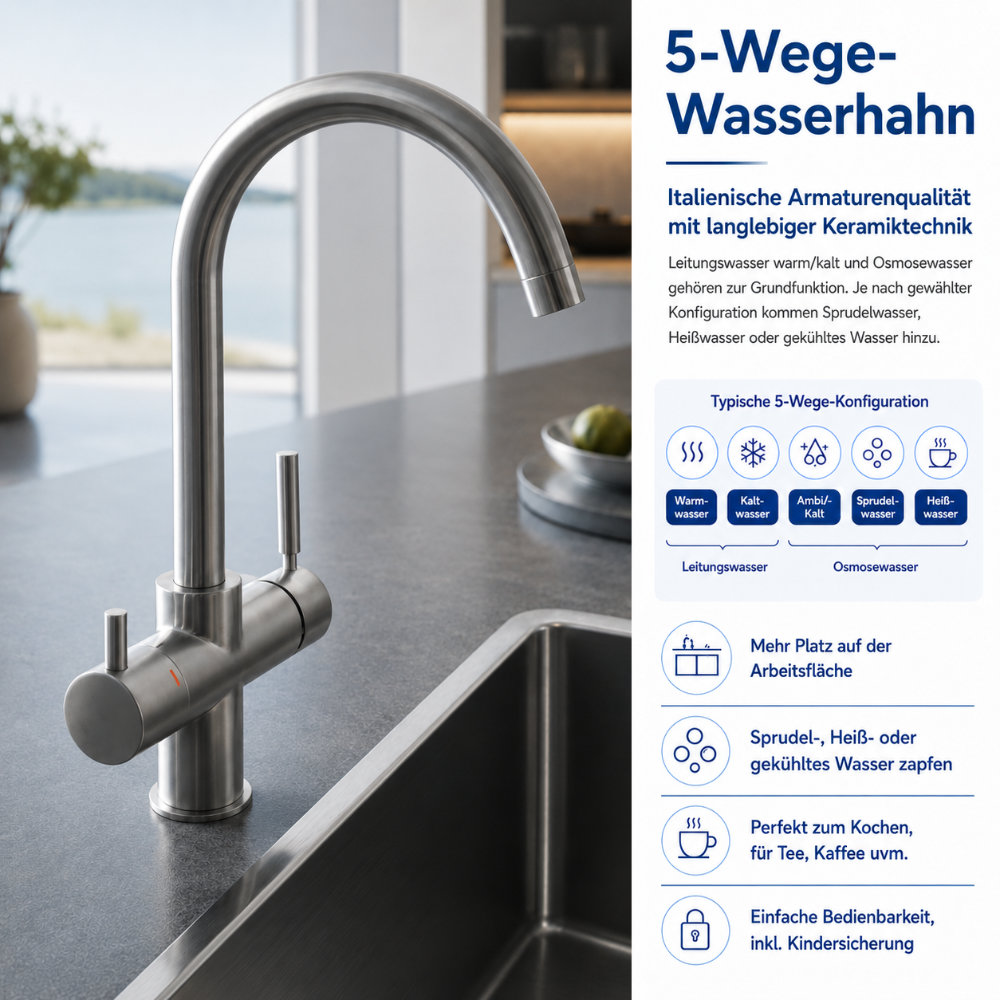 flowAQUA multi - 5-Wege-Wasserhahn